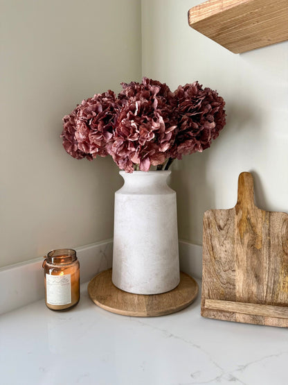 Dried Mocha Pink Artificial Hydrangea Stems - NalaWillowCo
