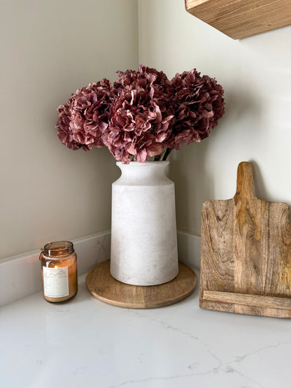 Dried Mocha Pink Artificial Hydrangea Stems - NalaWillowCo