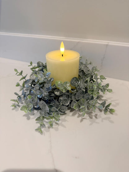 Eucalyptus Candle Wreath Autumn Winter Decor - Small - NalaWillowCo