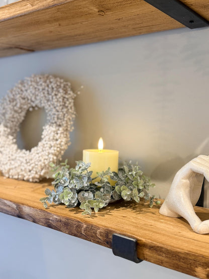 Eucalyptus Candle Wreath Autumn Winter Decor - Small - NalaWillowCo