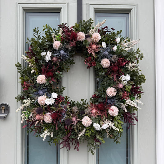 Extra Large 60cm Handmade Meadow Wildflower Wreath - NalaWillowCo