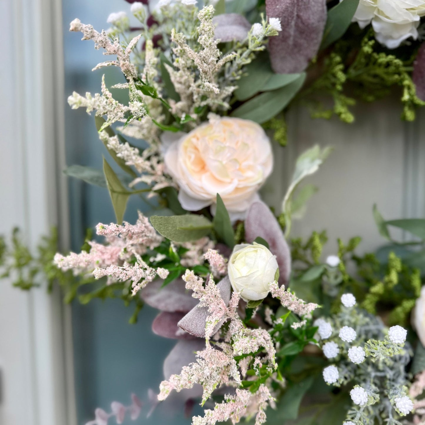 Handmade Ivory & Lavender Meadow Wreath - NalaWillowCo