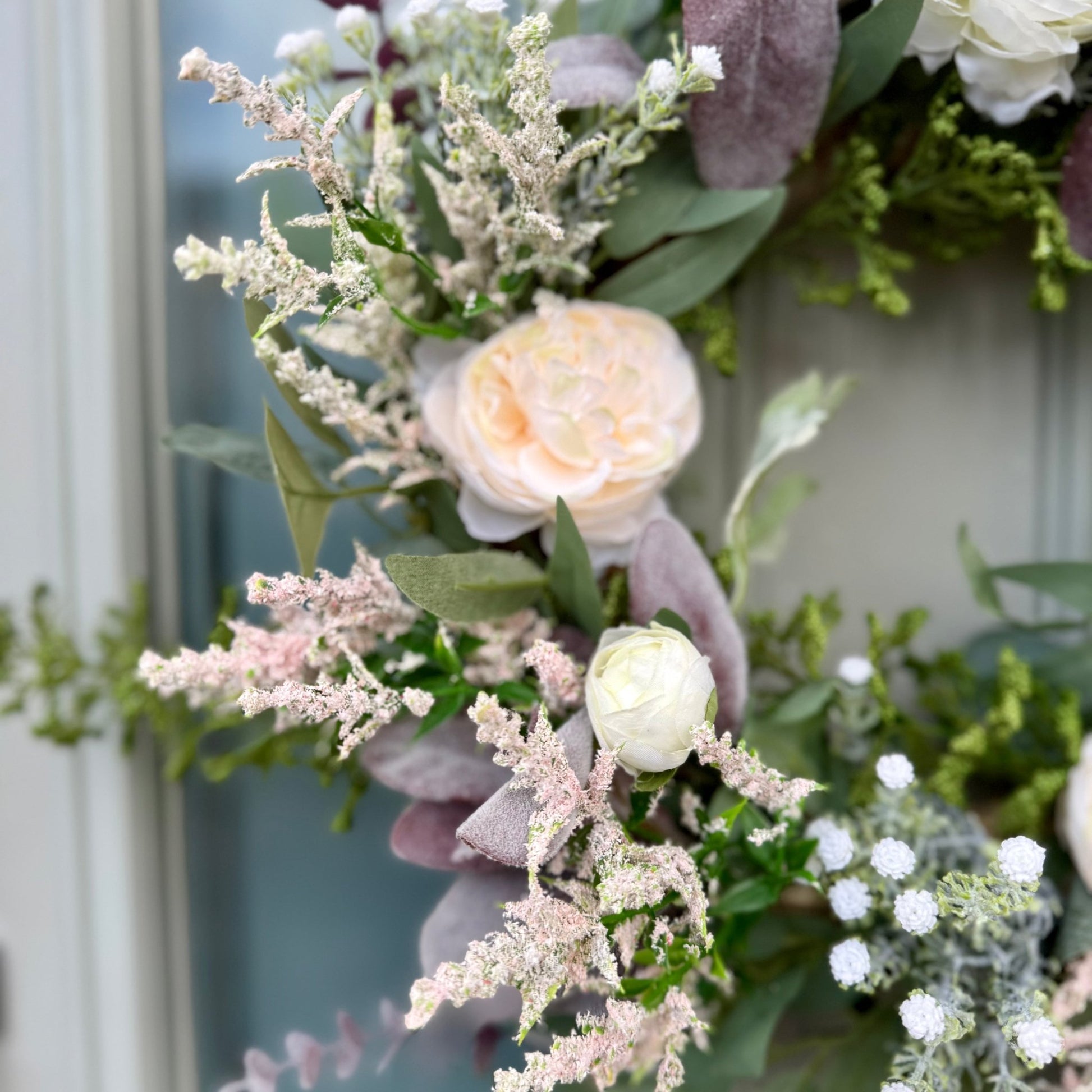 Handmade Ivory & Lavender Meadow Wreath - NalaWillowCo