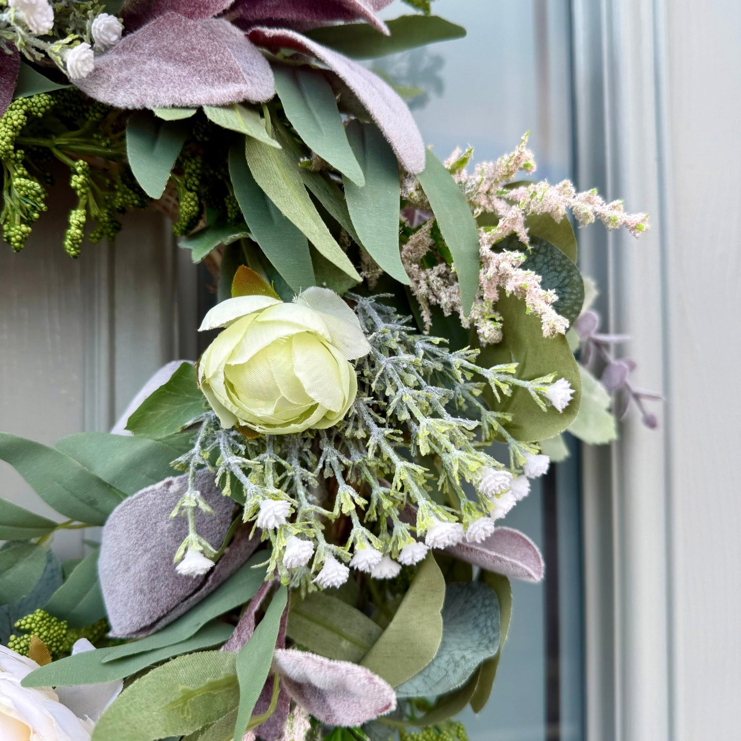 Handmade Ivory & Lavender Meadow Wreath - NalaWillowCo