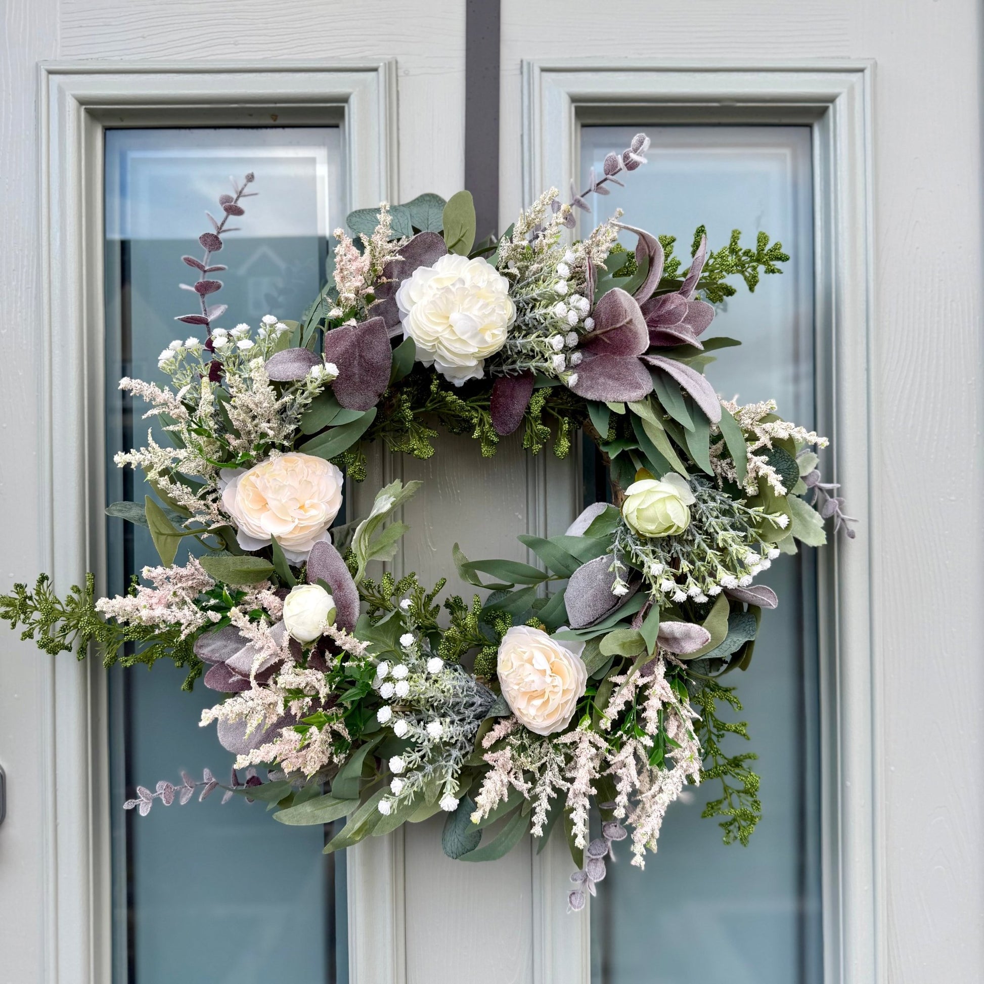 Handmade Ivory & Lavender Meadow Wreath - NalaWillowCo