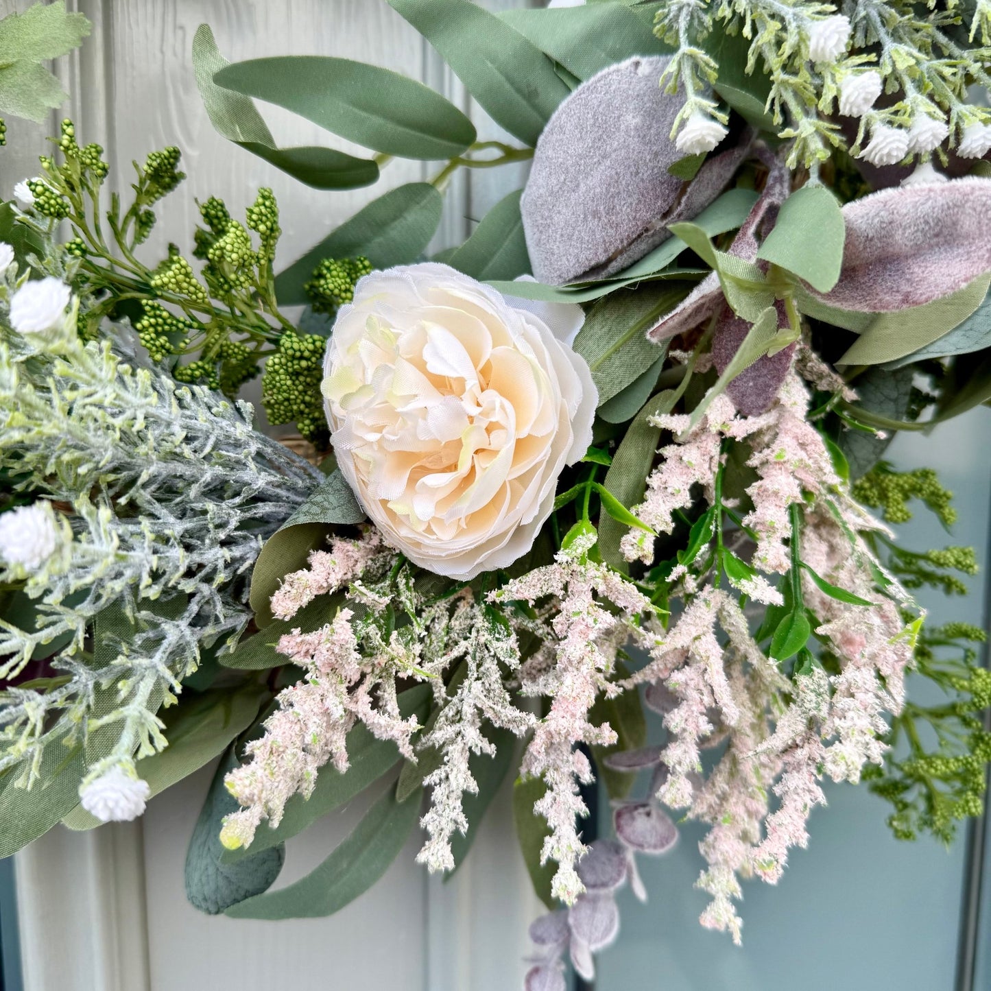 Handmade Ivory & Lavender Meadow Wreath - NalaWillowCo