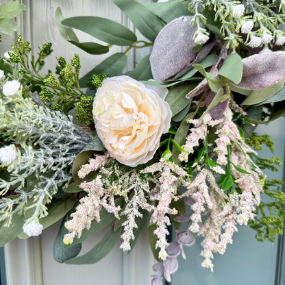 Handmade Ivory & Lavender Meadow Wreath - NalaWillowCo