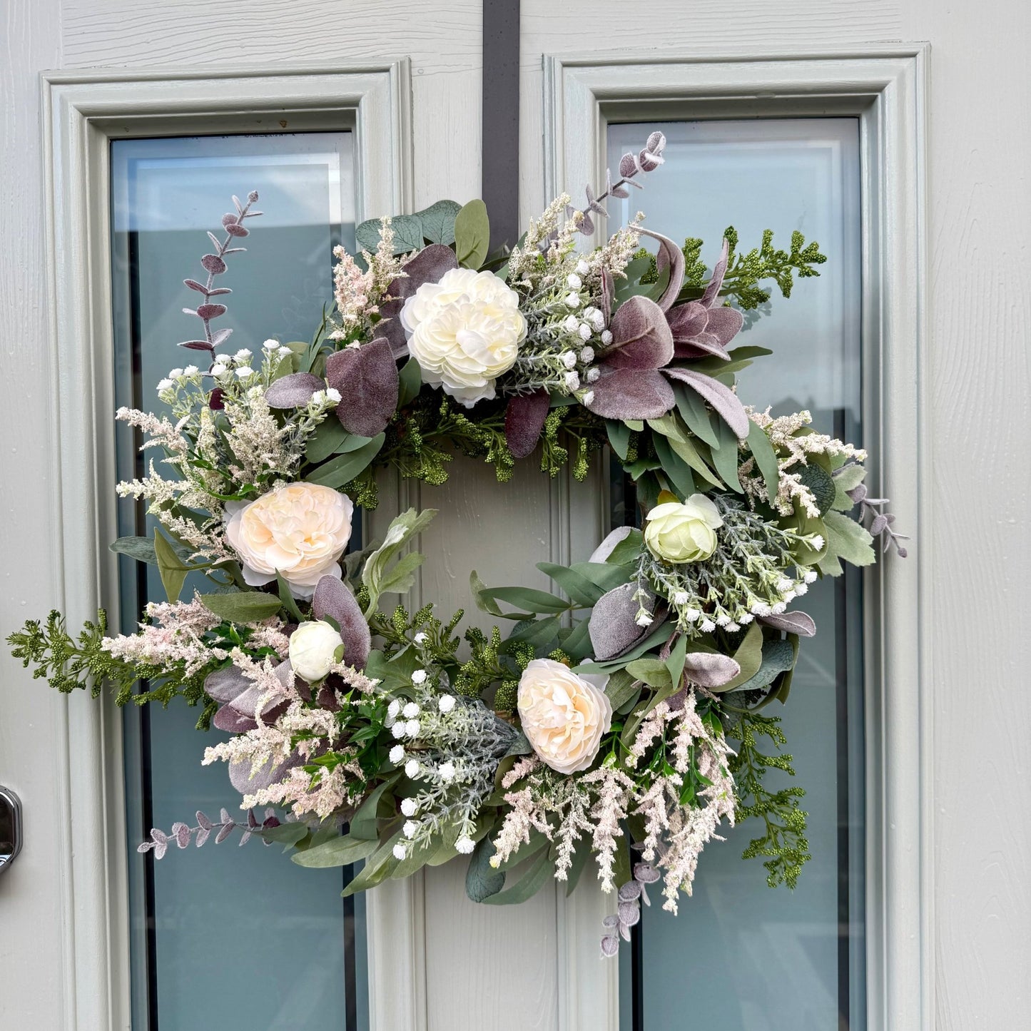 Handmade Ivory & Lavender Meadow Wreath - NalaWillowCo