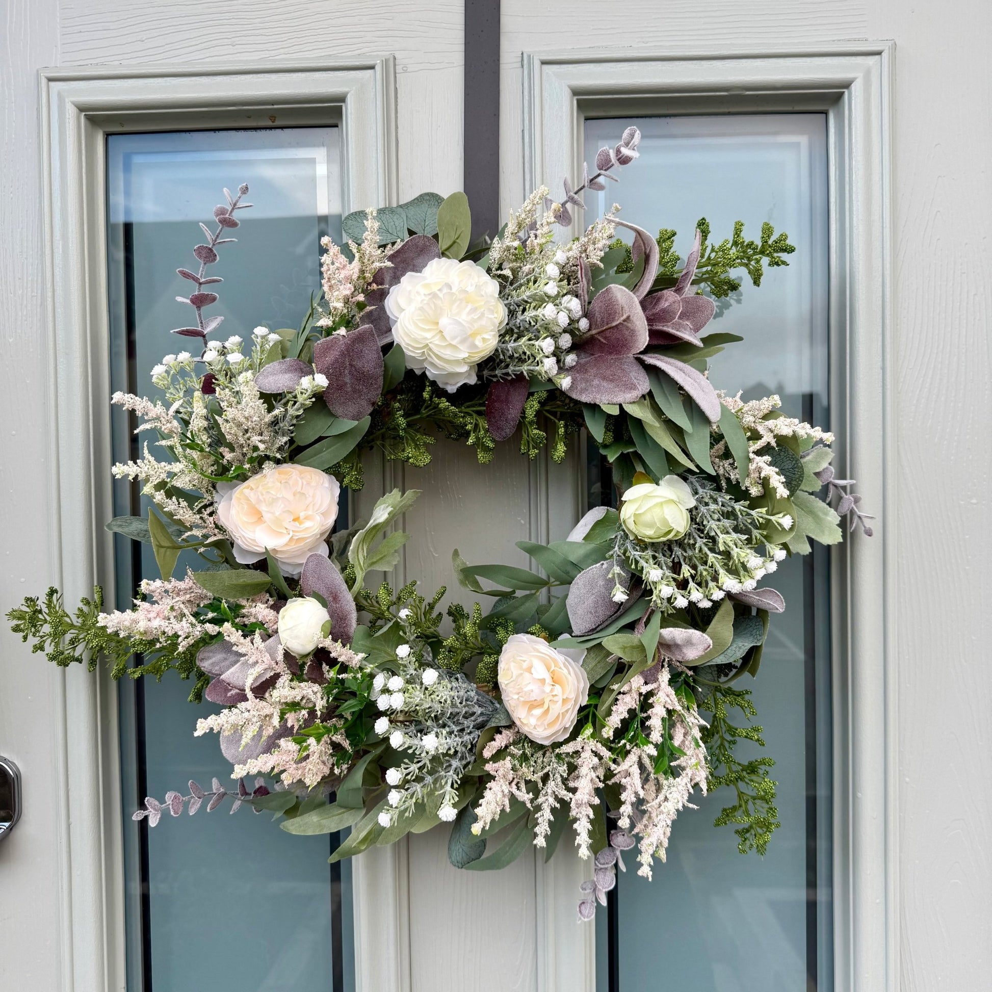 Handmade Ivory & Lavender Meadow Wreath - NalaWillowCo