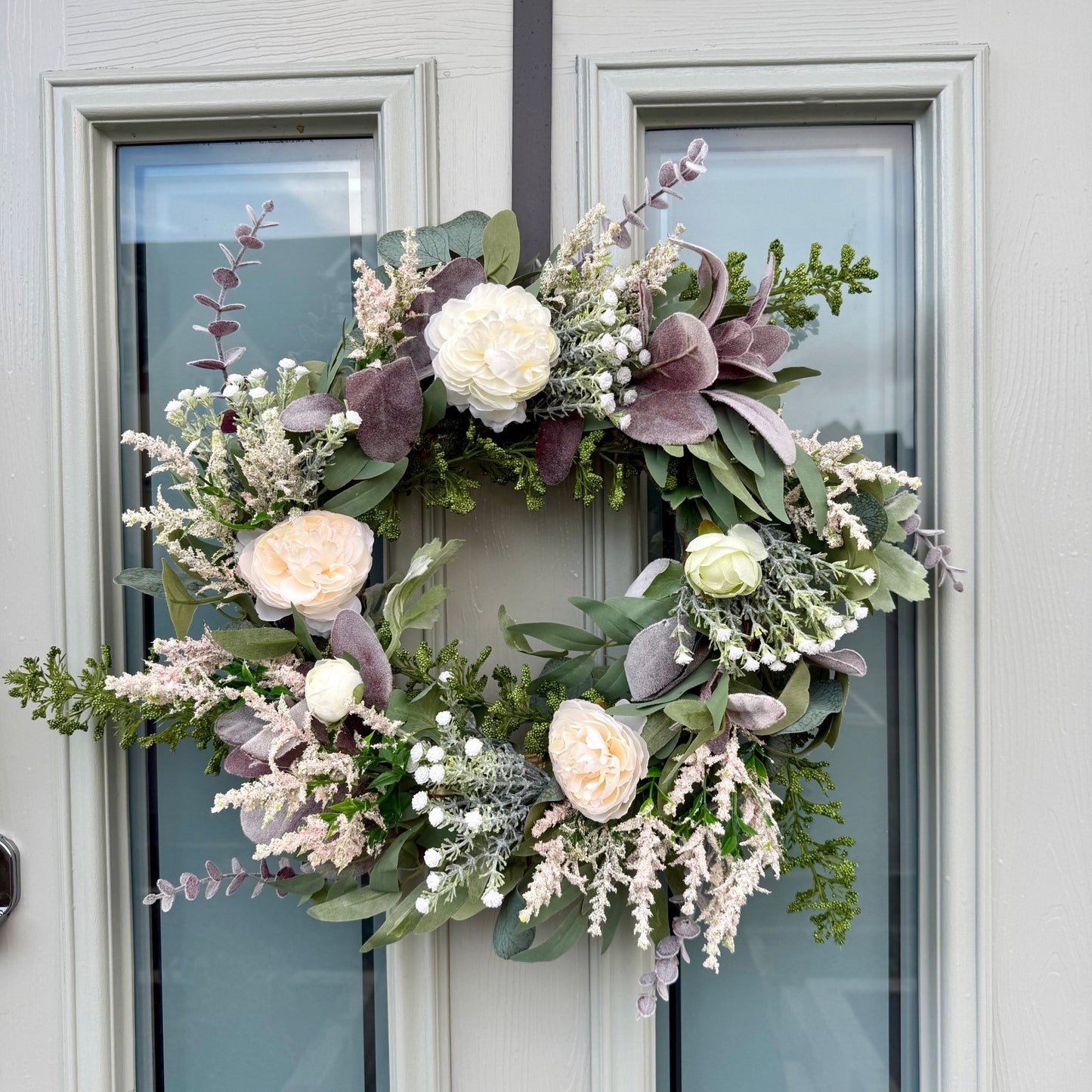 Handmade Ivory & Lavender Meadow Wreath - NalaWillowCo