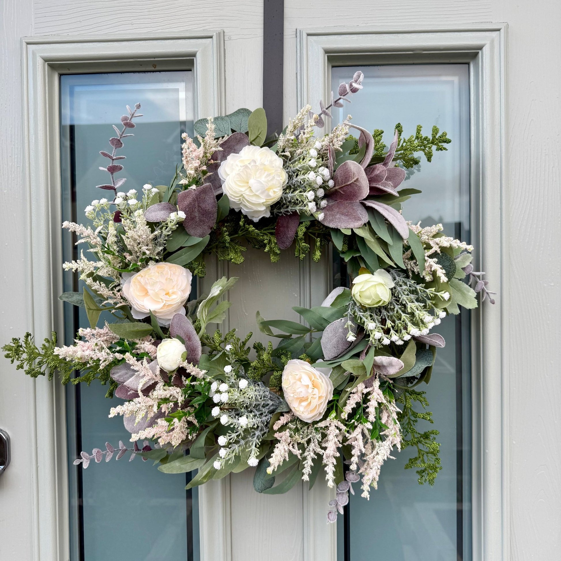 Handmade Ivory & Lavender Meadow Wreath - NalaWillowCo