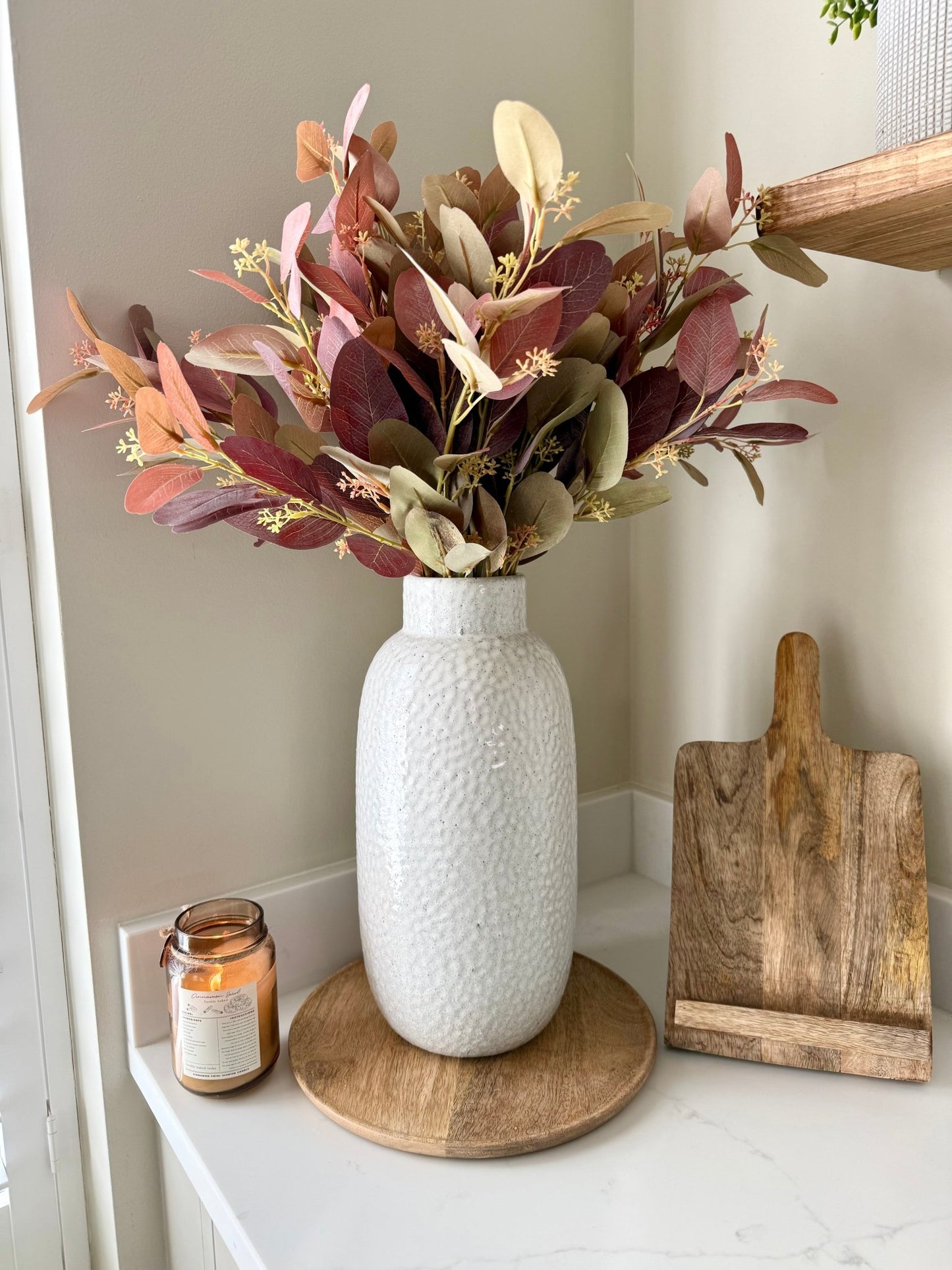 Large White Dimpled Textured Ceramic Vase - NalaWillowCo