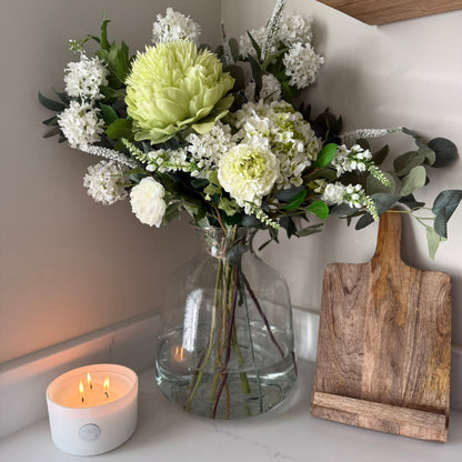 Lilia White Lace Cap Hydrangea Arrangment - NalaWillowCo