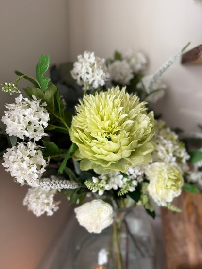 Lilia White Lace Cap Hydrangea Arrangment - NalaWillowCo