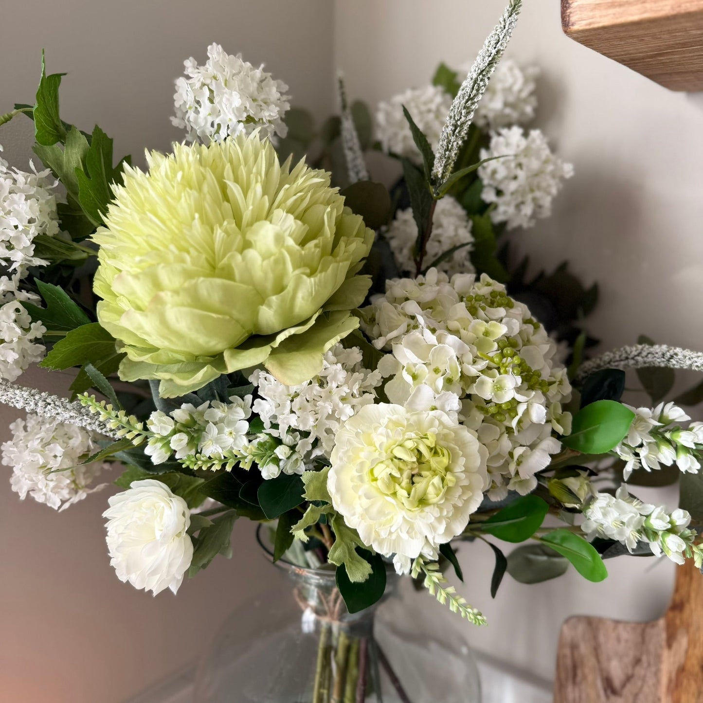 Lilia White Lace Cap Hydrangea Arrangment - NalaWillowCo