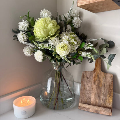 Lilia White Lace Cap Hydrangea Arrangment - NalaWillowCo