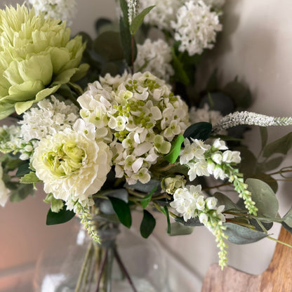 Lilia White Lace Cap Hydrangea Arrangment - NalaWillowCo