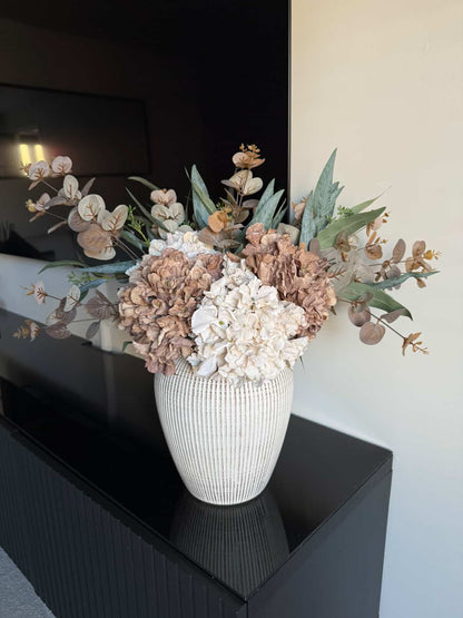 Lou - Cappuccino & Blush Hydrangea Arrangement - NalaWillowCo