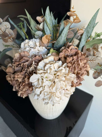 Lou - Cappuccino & Blush Hydrangea Arrangement - NalaWillowCo