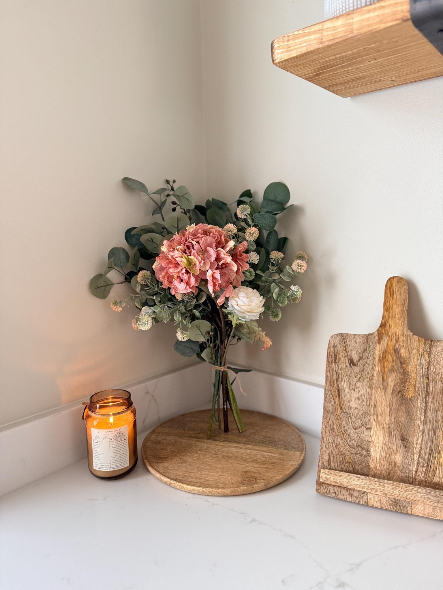 Mabel – Handmade Luxury Silk Autumn Floral Arrangement | Hydrangea, Ranunculus and Eucalyptus - NalaWillowCo