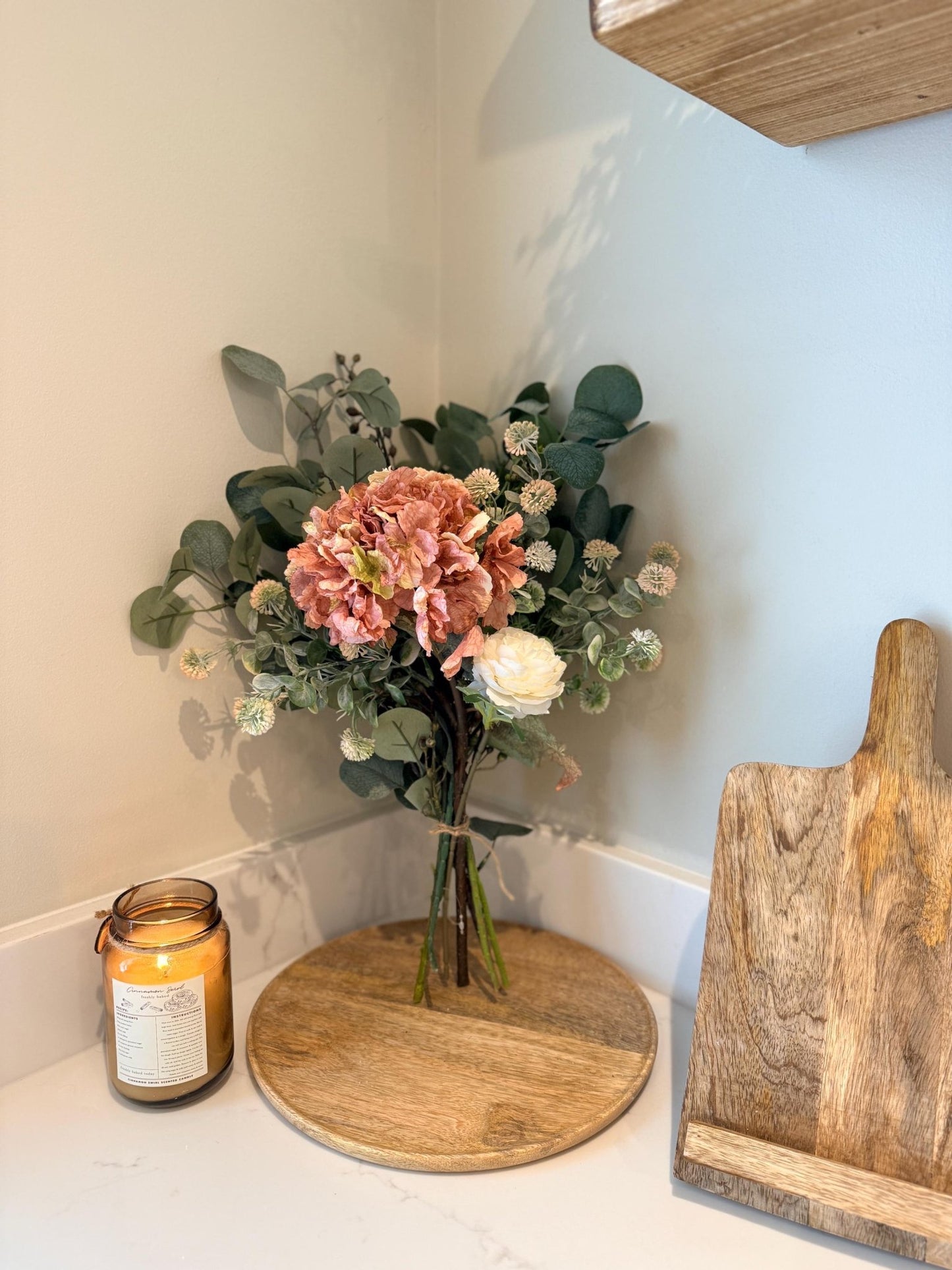 Mabel – Handmade Luxury Silk Autumn Floral Arrangement | Hydrangea, Ranunculus and Eucalyptus - NalaWillowCo