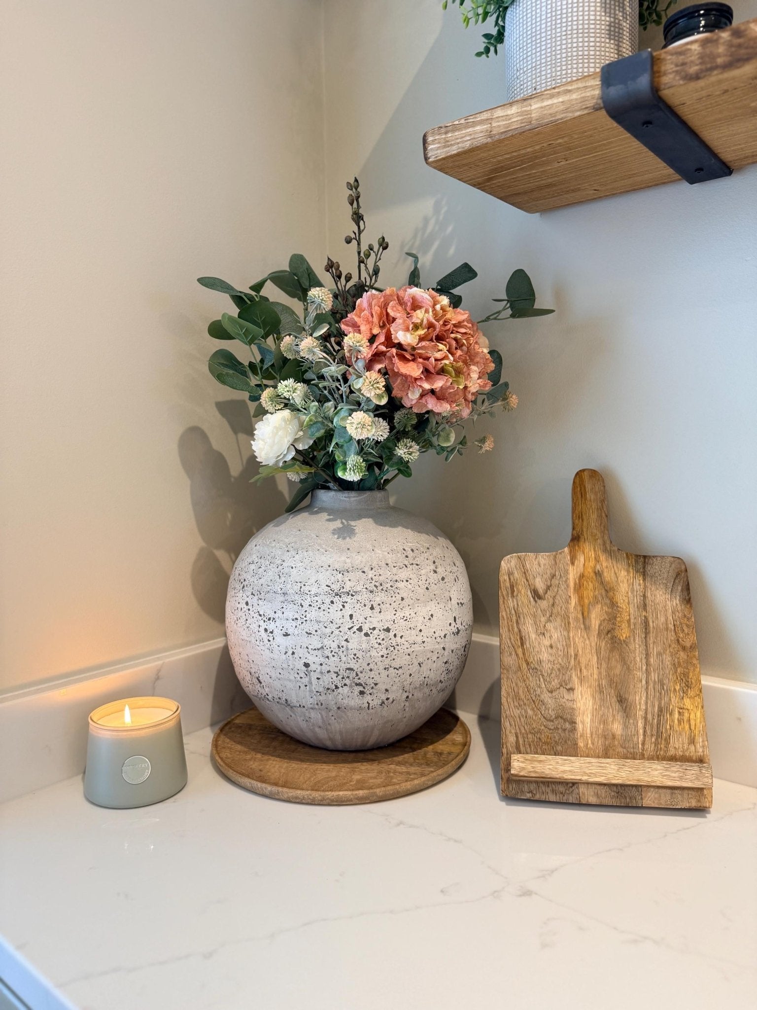 Mabel – Handmade Luxury Silk Autumn Floral Arrangement | Hydrangea, Ranunculus and Eucalyptus - NalaWillowCo