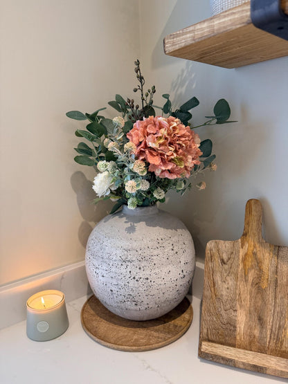 Mabel – Handmade Luxury Silk Autumn Floral Arrangement | Hydrangea, Ranunculus and Eucalyptus - NalaWillowCo