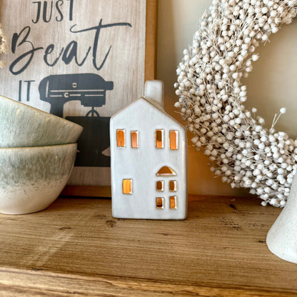 Mini Ceramic House Tealight Holder - NalaWillowCo