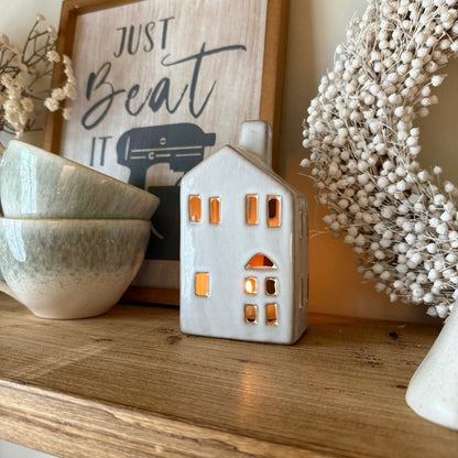 Mini Ceramic House Tealight Holder - NalaWillowCo