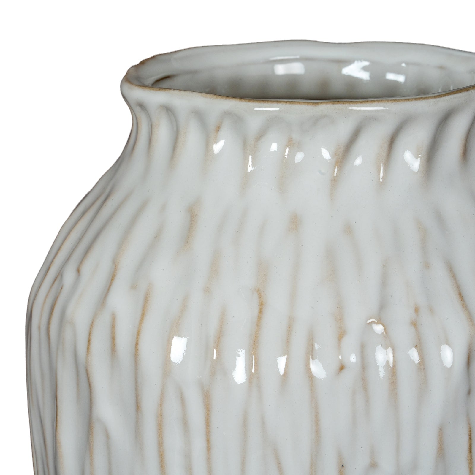 Numa Ople Ceramic Vase – White Ripple Vase - NalaWillowCo
