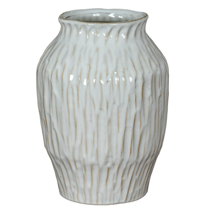 Numa Ople Ceramic Vase – White Ripple Vase - NalaWillowCo
