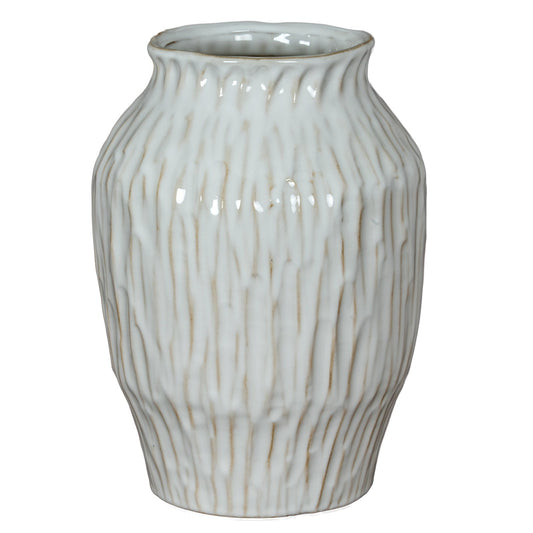 Numa Ople Ceramic Vase – White Ripple Vase - NalaWillowCo