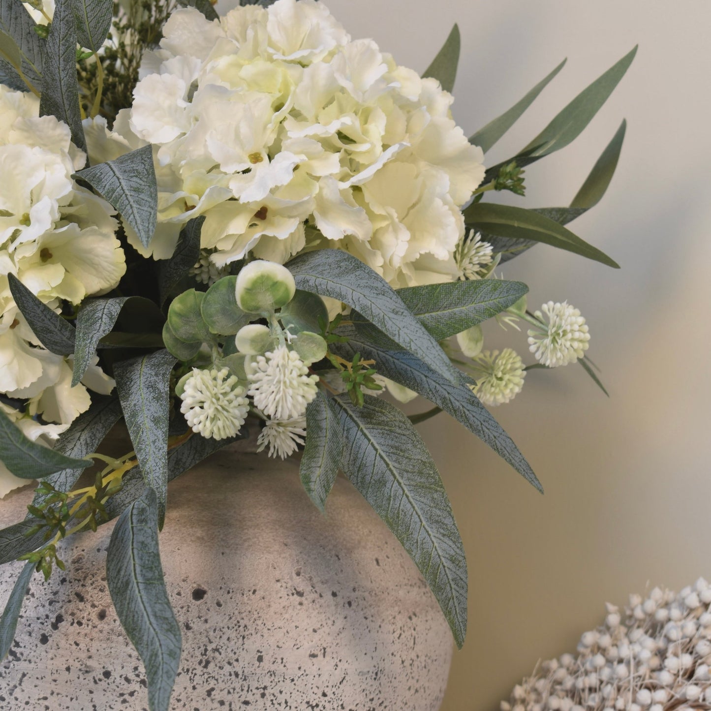 Olive - White Hydrangea Bouquet - NalaWillowCo