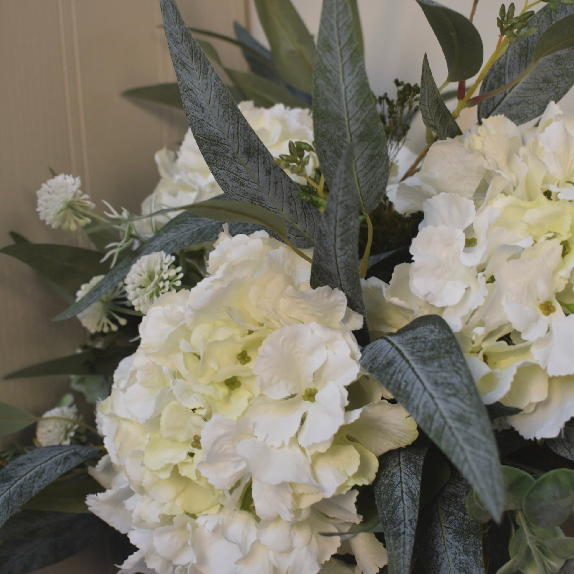 Olive - White Hydrangea Bouquet - NalaWillowCo