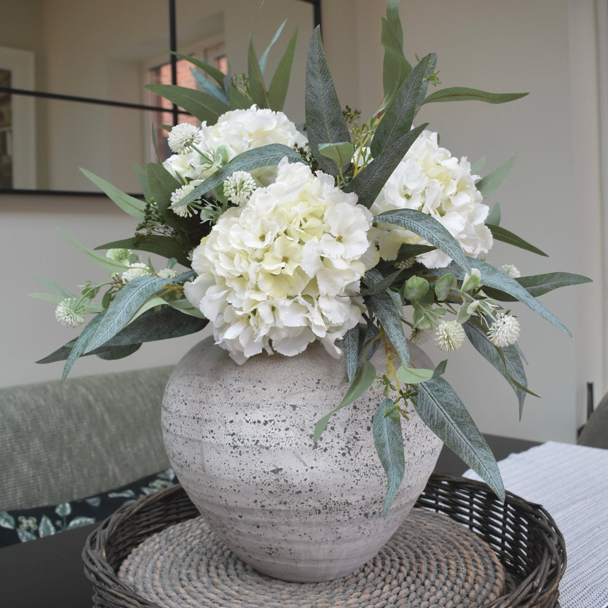 Olive - White Hydrangea Bouquet - NalaWillowCo