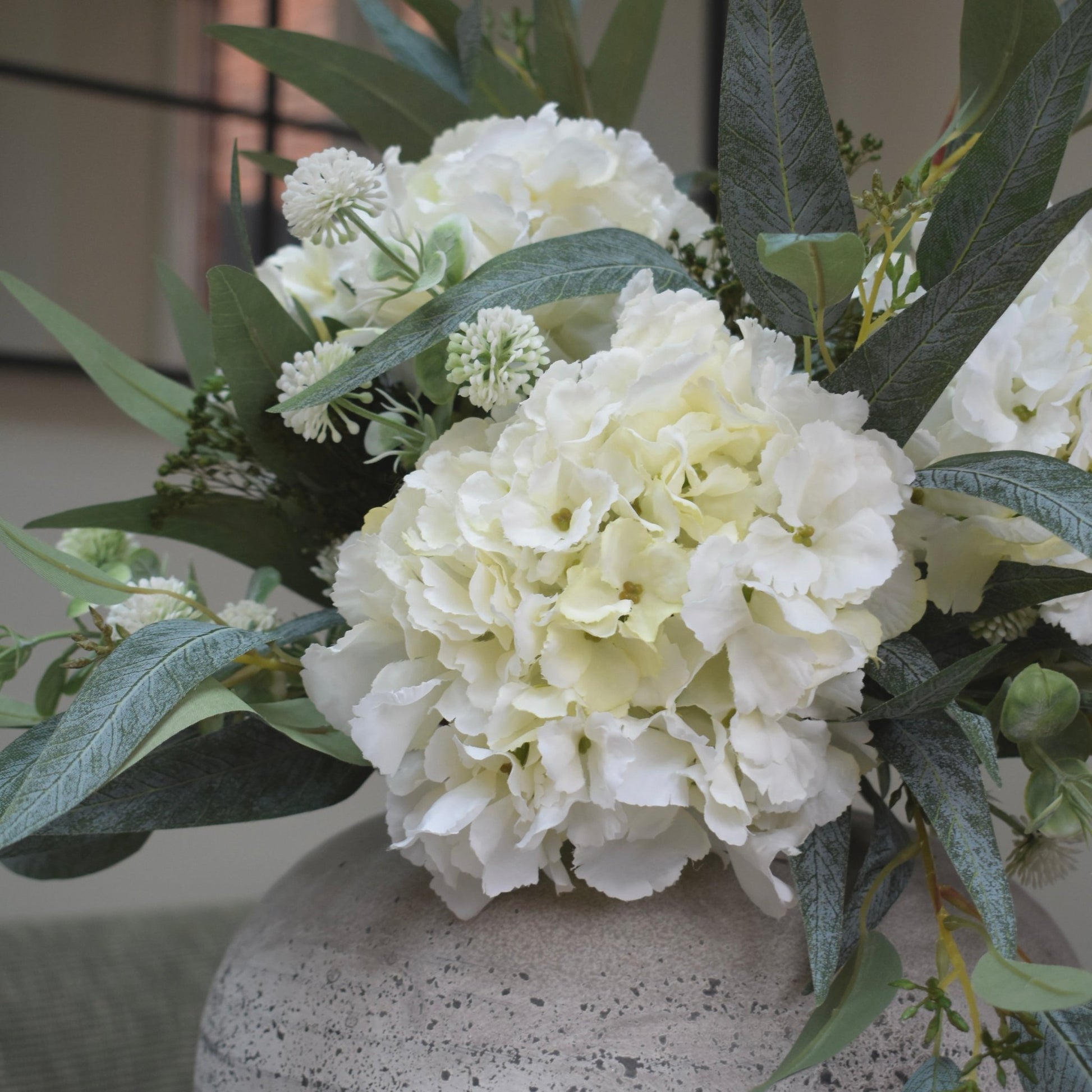 Olive - White Hydrangea Bouquet - NalaWillowCo