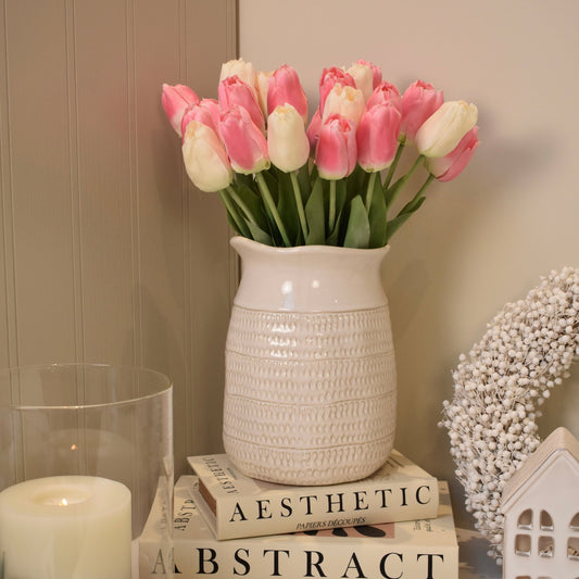 Pink & Ivory Tulip Stems - NalaWillowCo