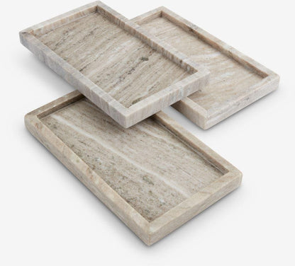 Rectangular Marble Decorative Tray | Bathroom Vanity Tray | Candle, Jewellery & Perfume Display | Luxury Stone Home Decor - NalaWillowCo