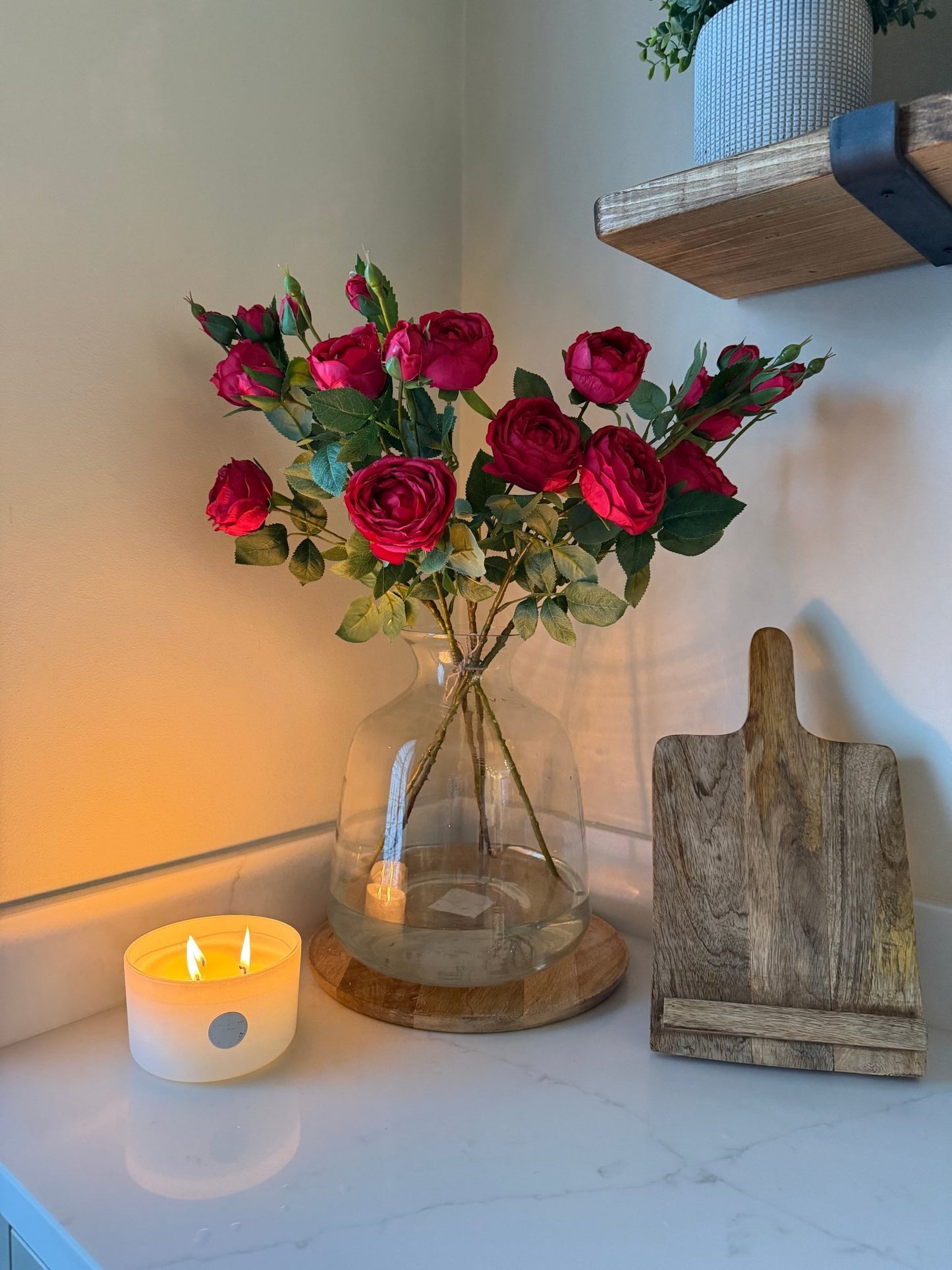Red Garden Peony Rose Bouquet - NalaWillowCo