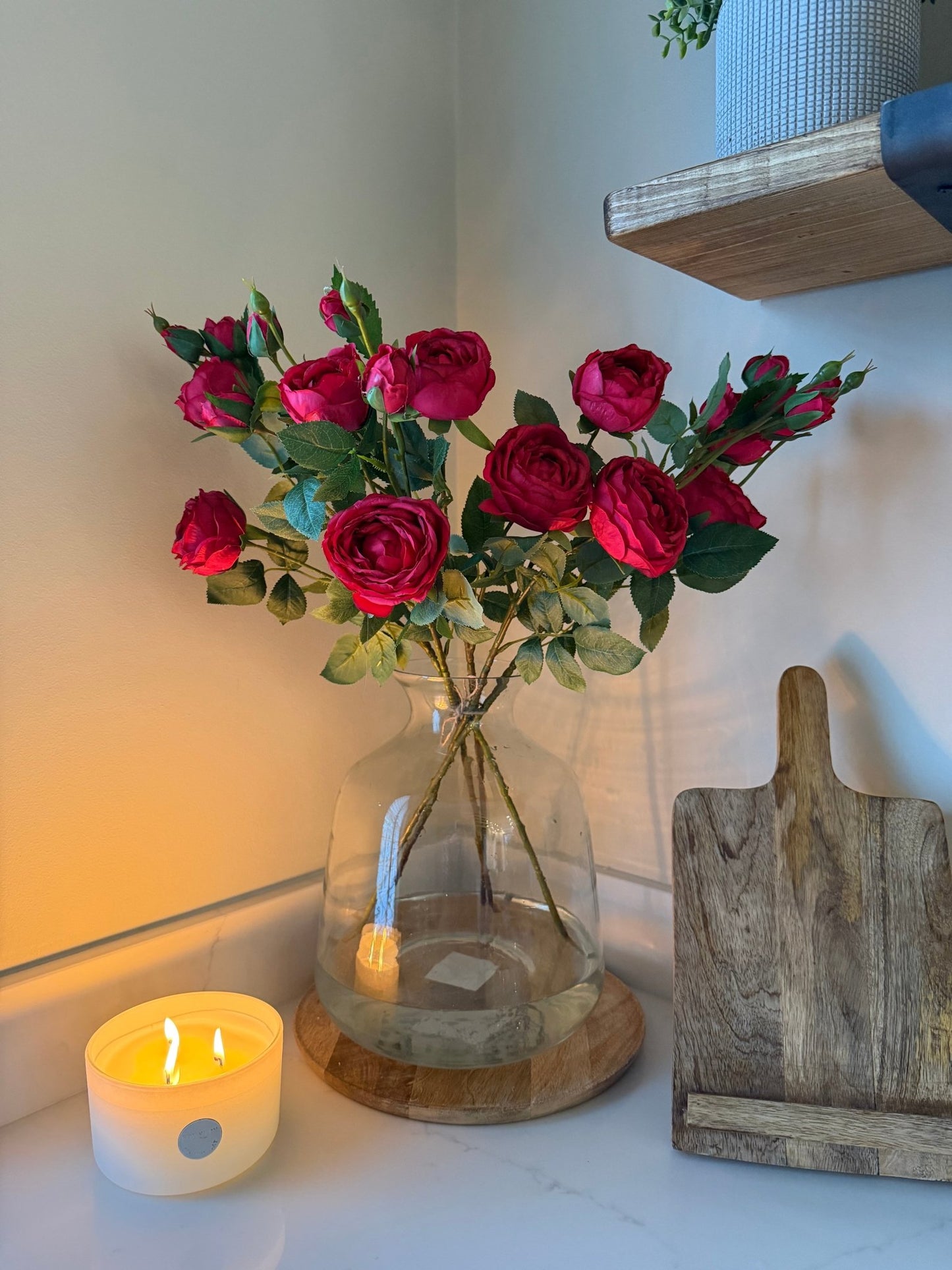 Red Garden Peony Rose Bouquet - NalaWillowCo