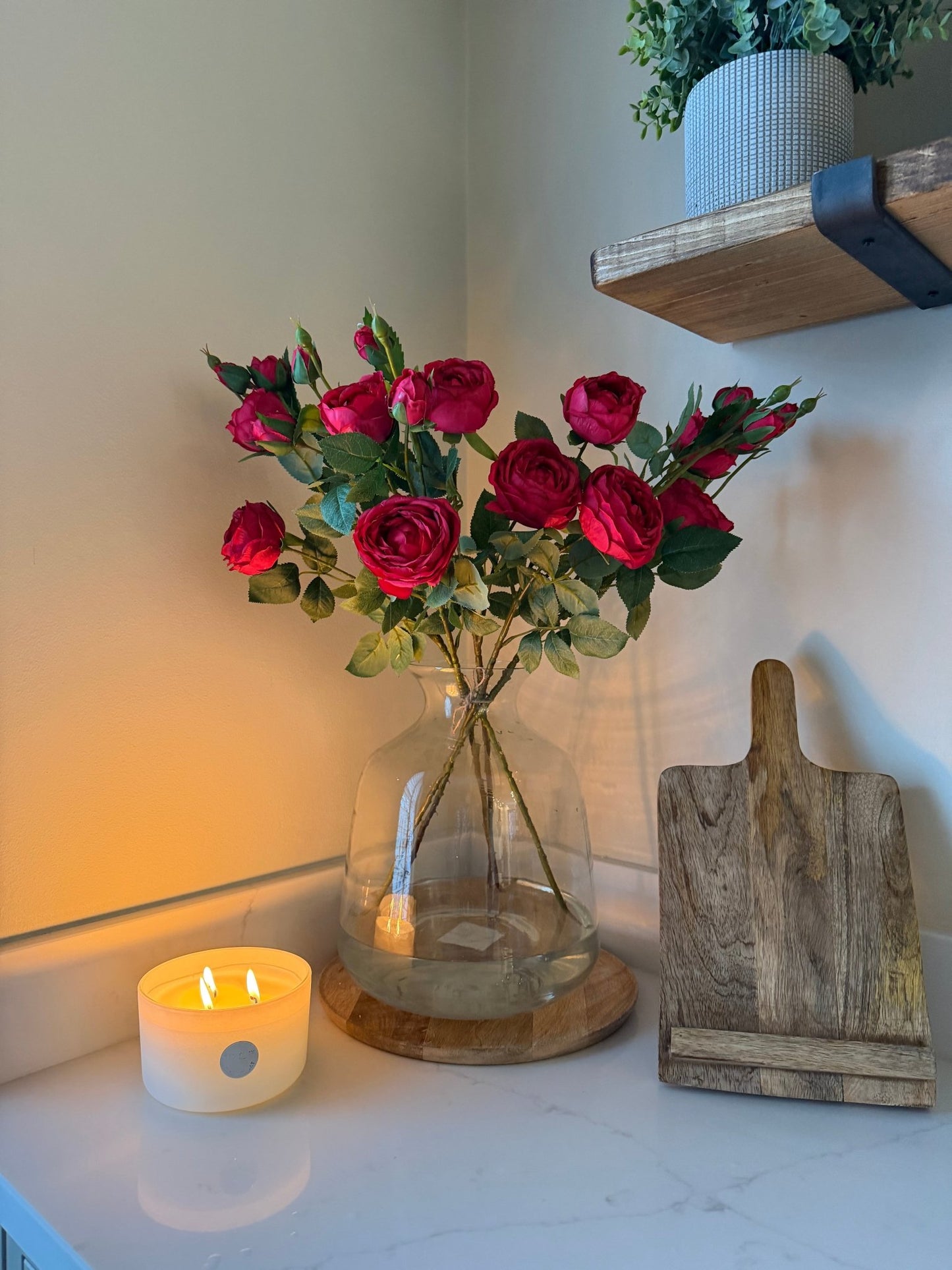 Red Garden Peony Rose Bouquet - NalaWillowCo