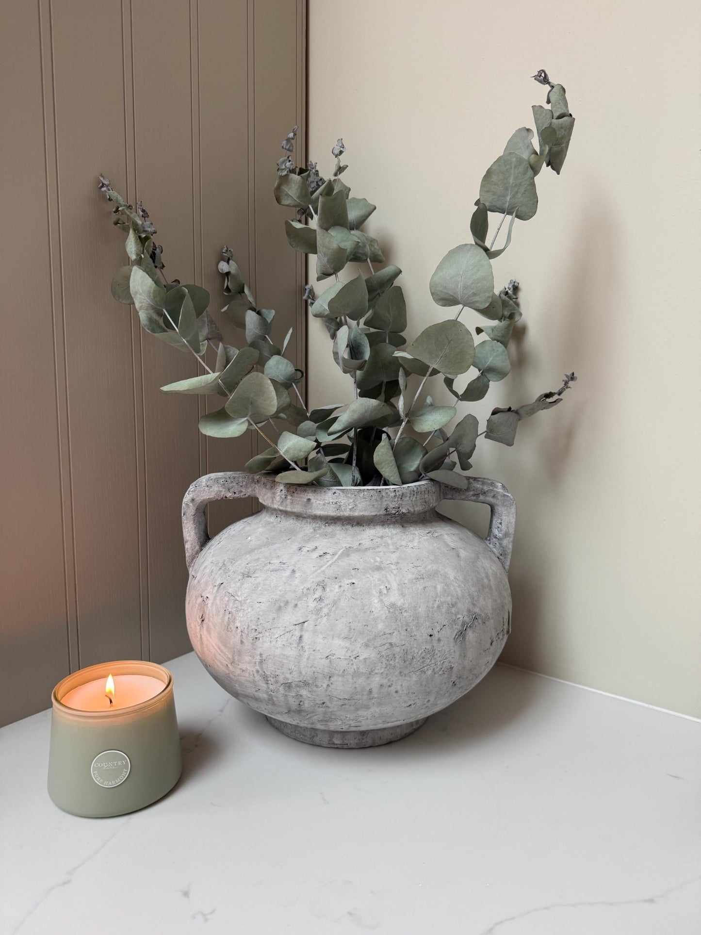 Rustic Stone Vase with Handles - NalaWillowCo