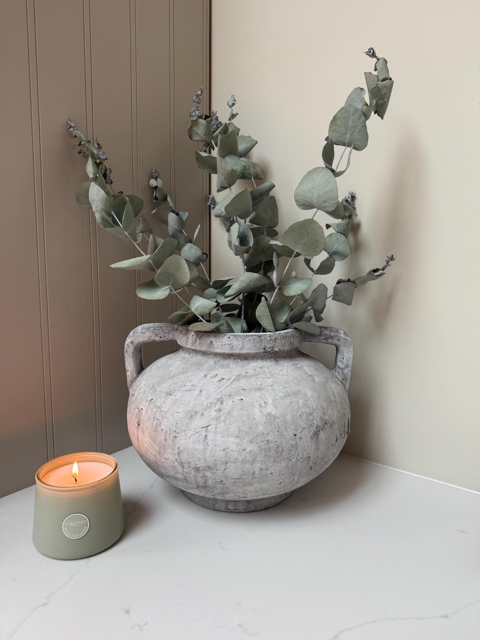 Rustic Stone Vase with Handles - NalaWillowCo