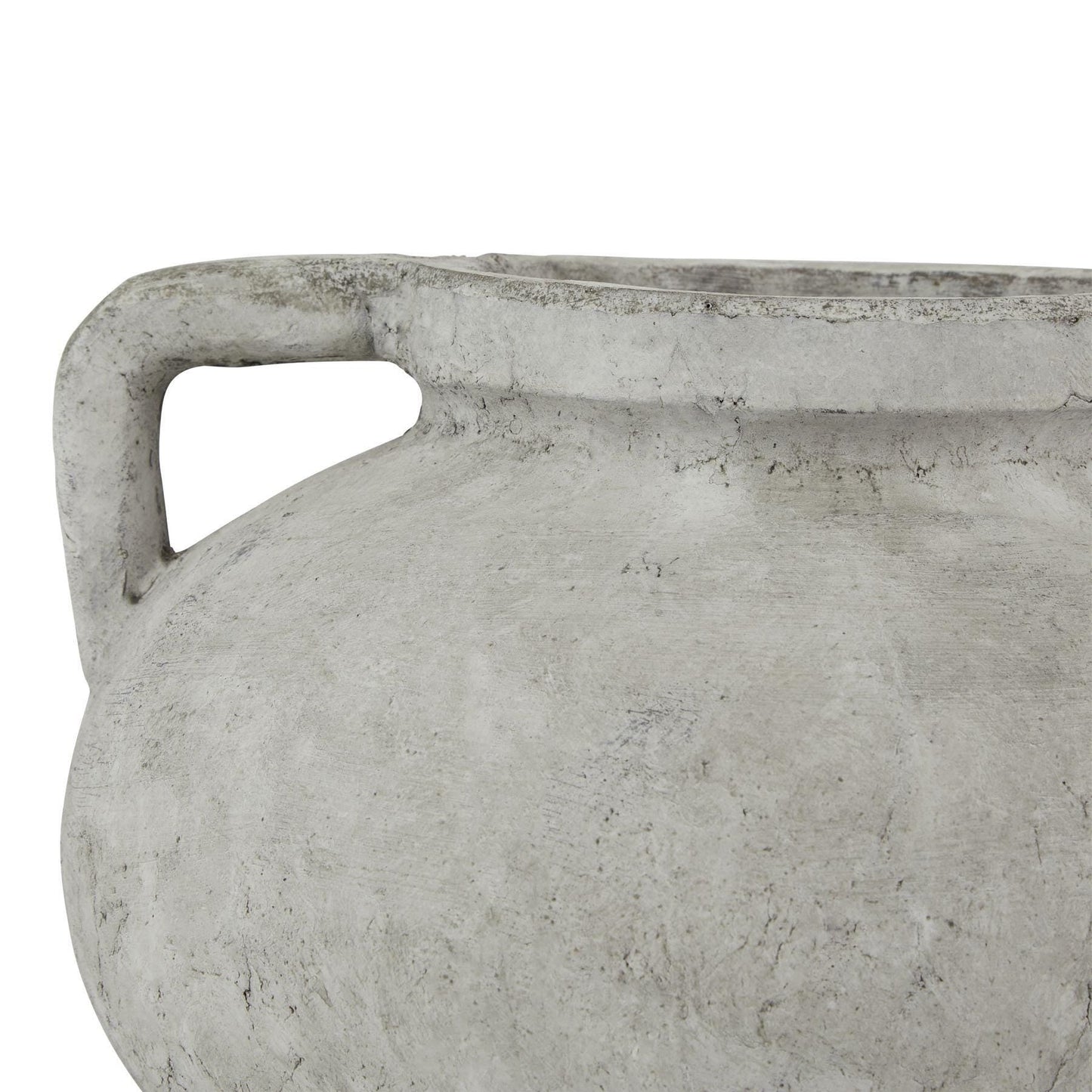 Rustic Stone Vase with Handles Distressed Concrete Finish - NalaWillowCo
