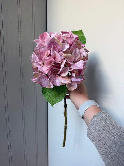 Single Pink Hydrangea Faux Flower - NalaWillowCo
