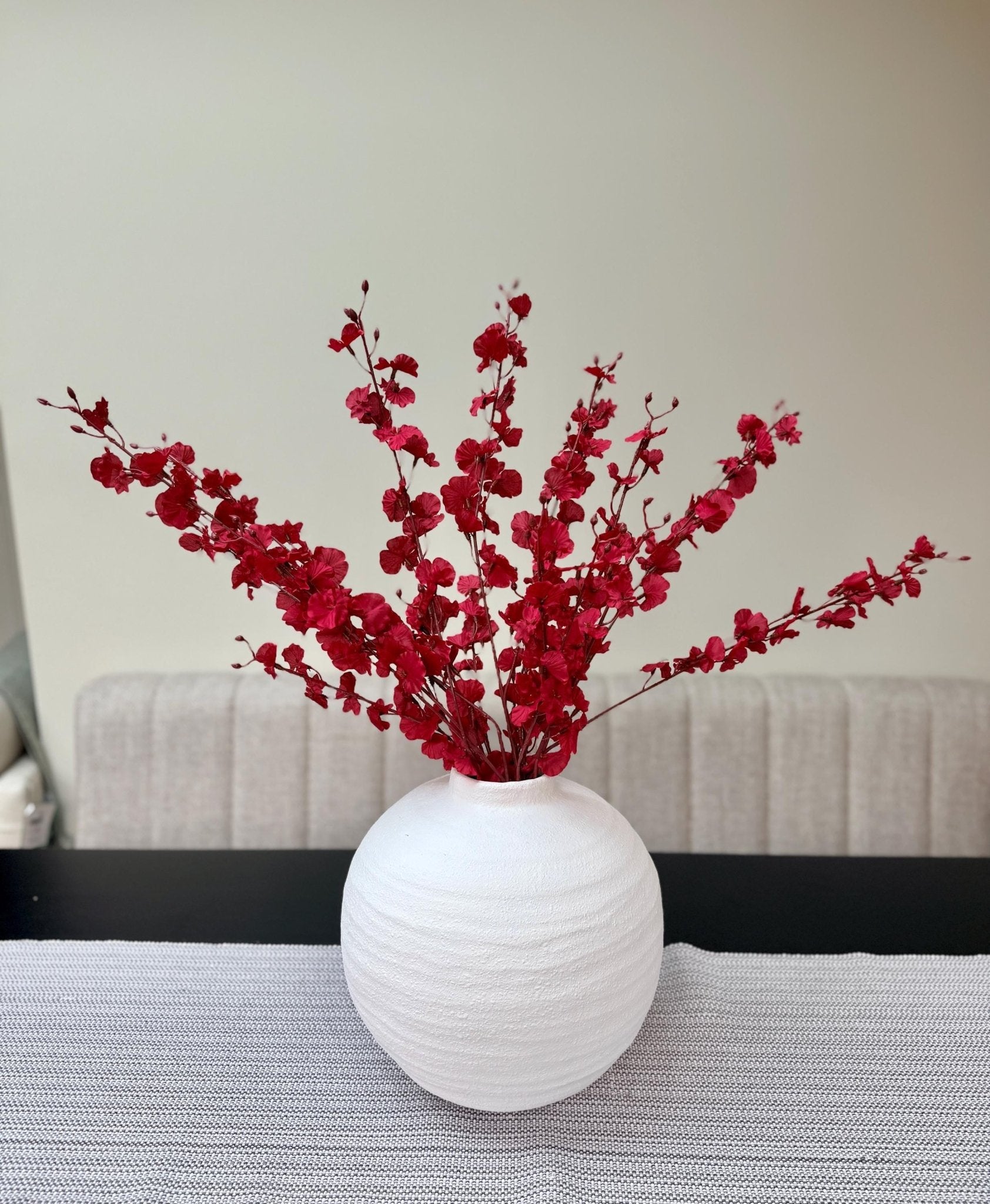 Tall Red Faux Orchid Stems – 91cm | Artificial Flower Stems - NalaWillowCo