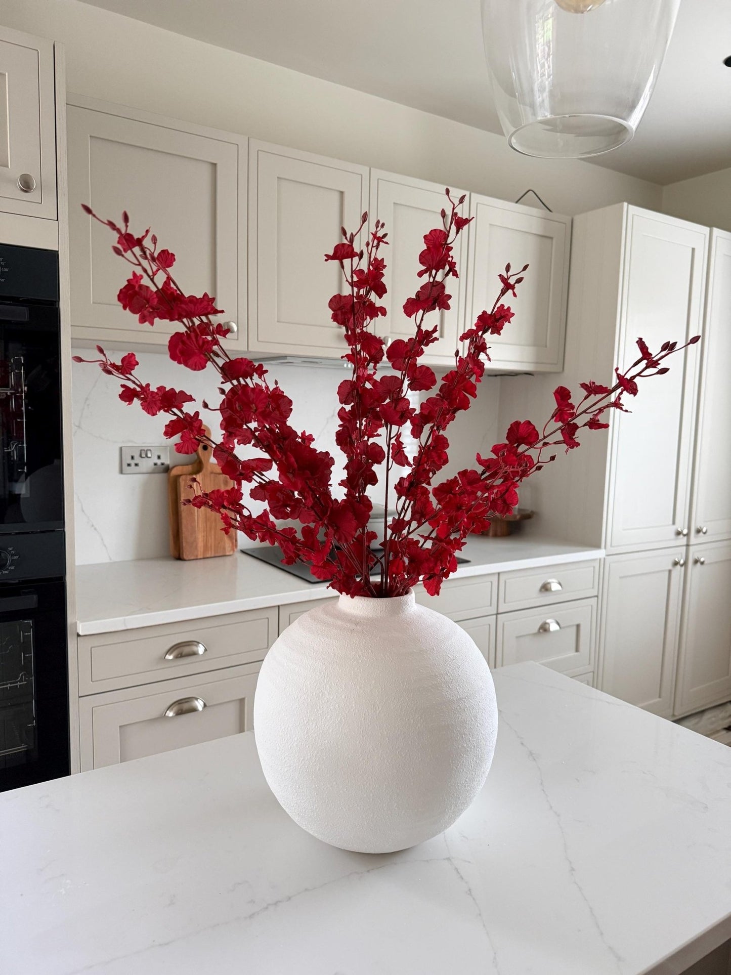 Tall Red Faux Orchid Stems – 91cm | Artificial Flower Stems - NalaWillowCo