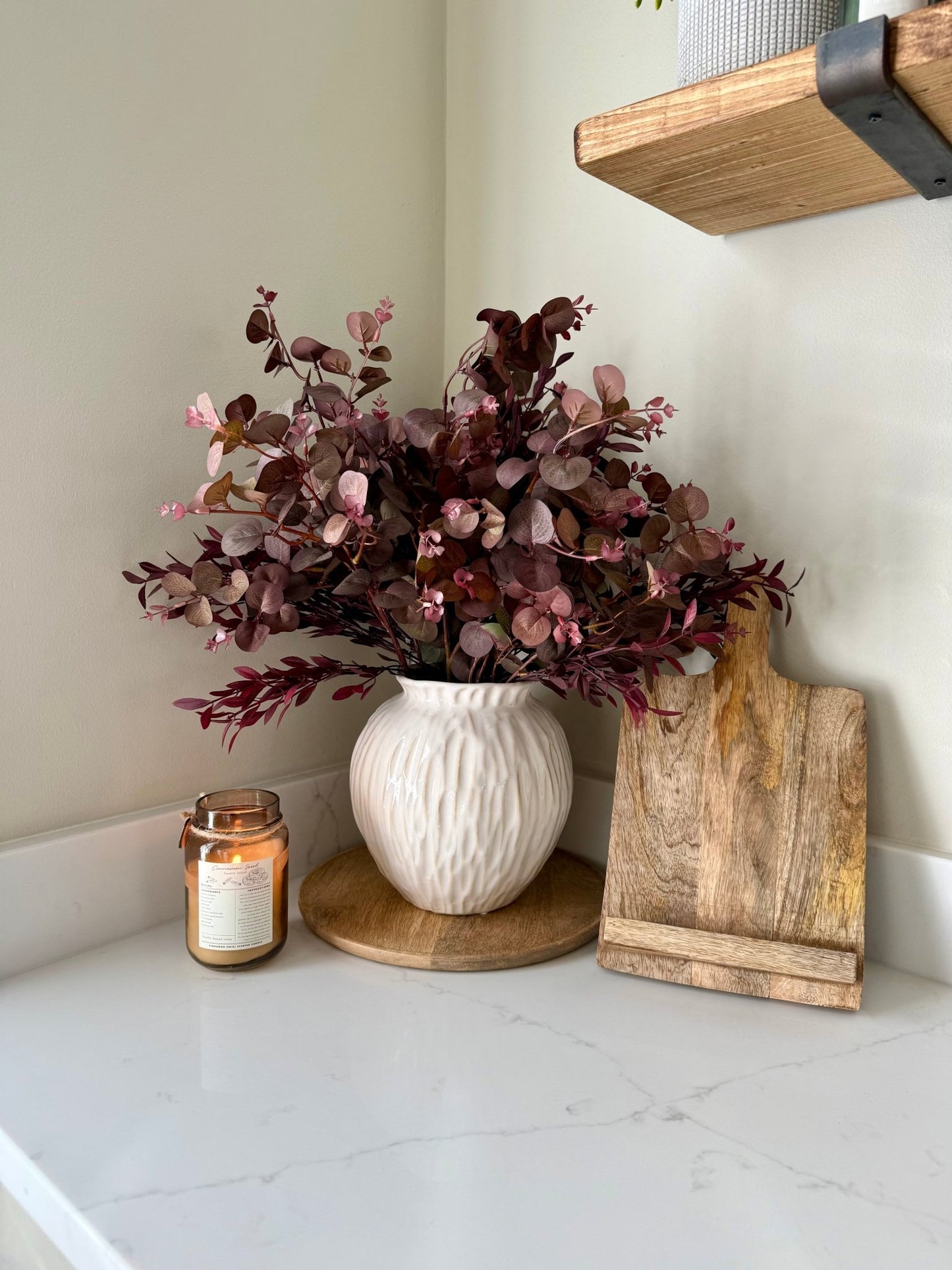 Textured White Ceramic Vase – Numa Round Vase - NalaWillowCo