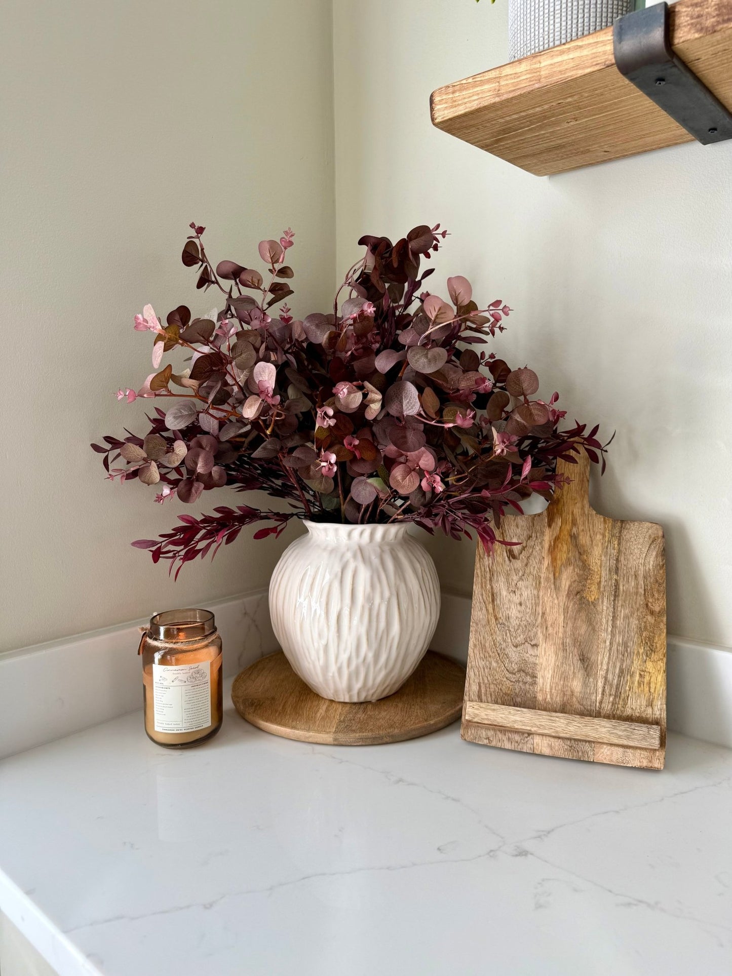 Textured White Ceramic Vase – Numa Round Vase - NalaWillowCo