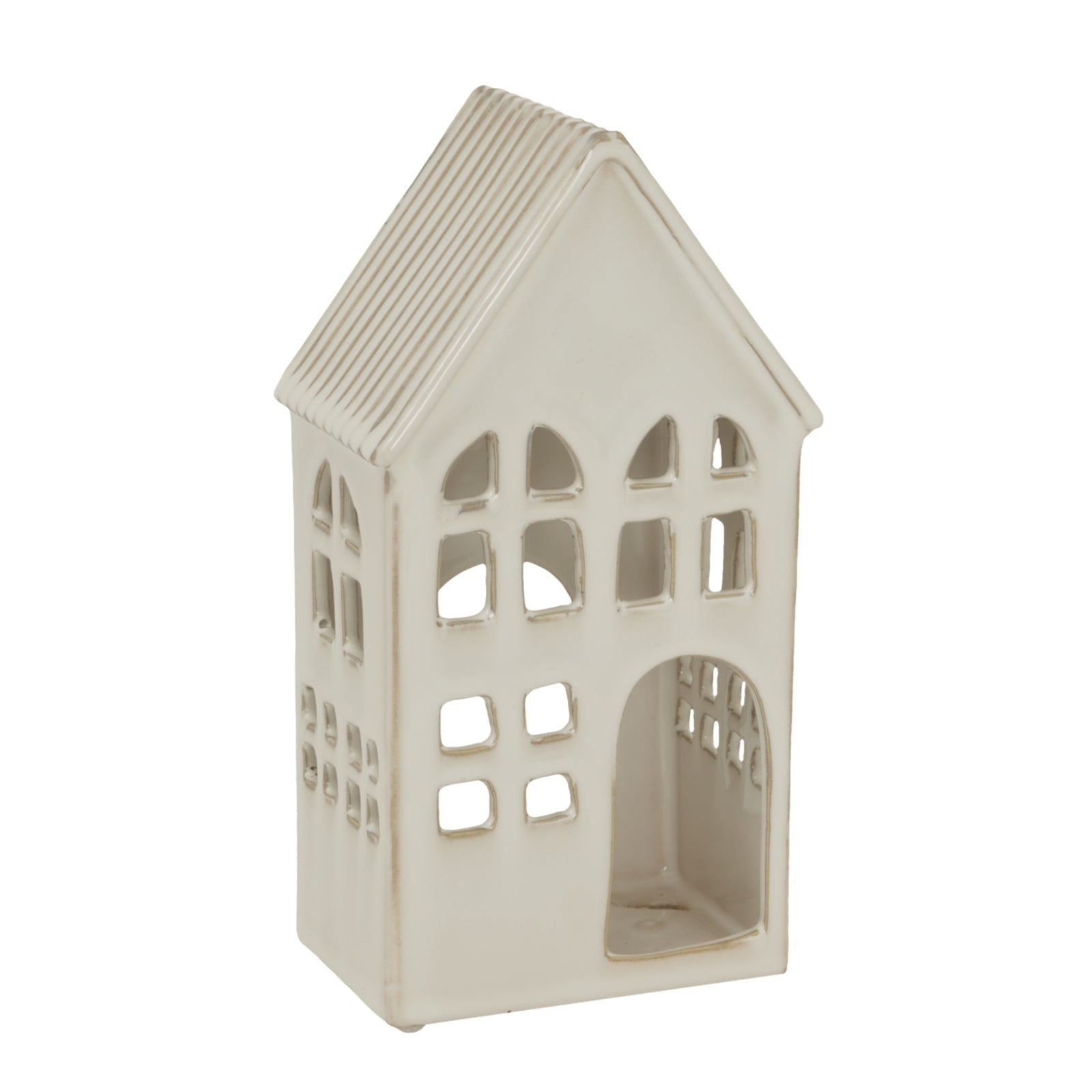 White Ceramic House Tealight Holder - NalaWillowCo